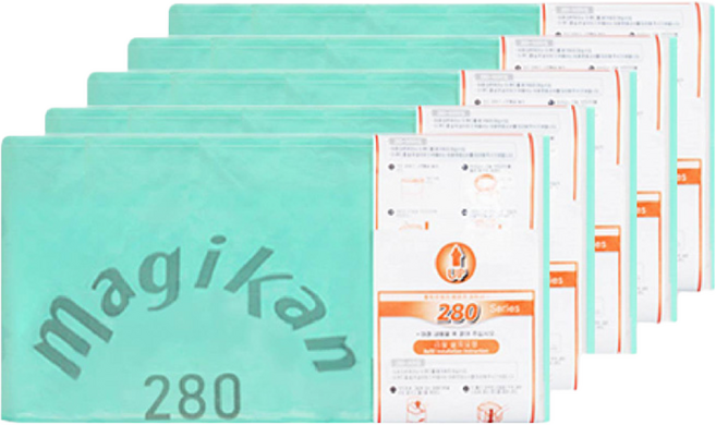 매직캔 280 그린 로고리필 기저귀 쓰레기봉투, 5개, 25L