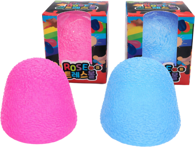 KC인증 말랑이 로제 스트레스볼 정품 중형 2개입 쫀득이 스퀴시, 1개, 하늘색+분홍색