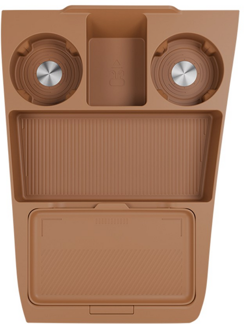 지파츠 싼타페 MX5 하단 센터 콘솔 트레이 논슬립 수납함 친환경 실리콘 소재, 브라운, 하단 콘솔 트레이 (D-2)