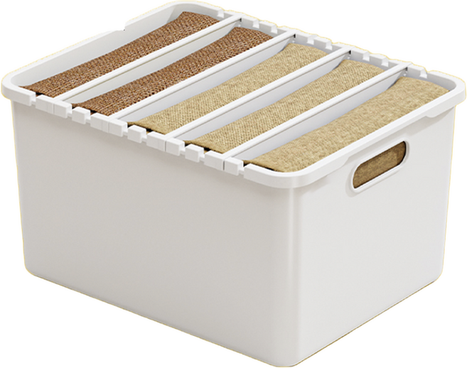 꿀템요정 옷정리리빙박스, 5개, 화이트