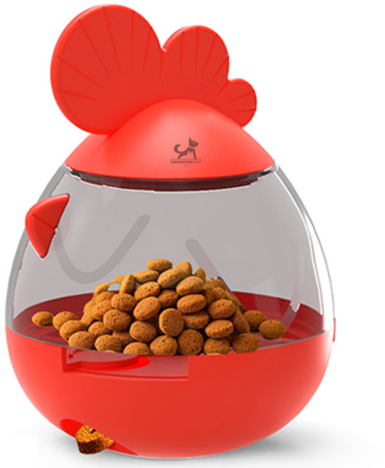 딩동펫 반려동물 꼬꼬닭 오뚝이 노즈워크 간식볼 장난감, 레드, 1개