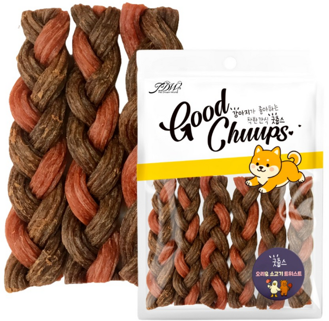 굿츕스 22 하드 트위스트 오래먹는 껌, 소고기오리, 180g, 1개