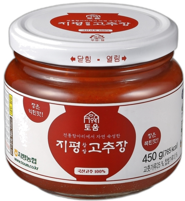 지평농협 토움 찹쌀 고추장 450g, 1개