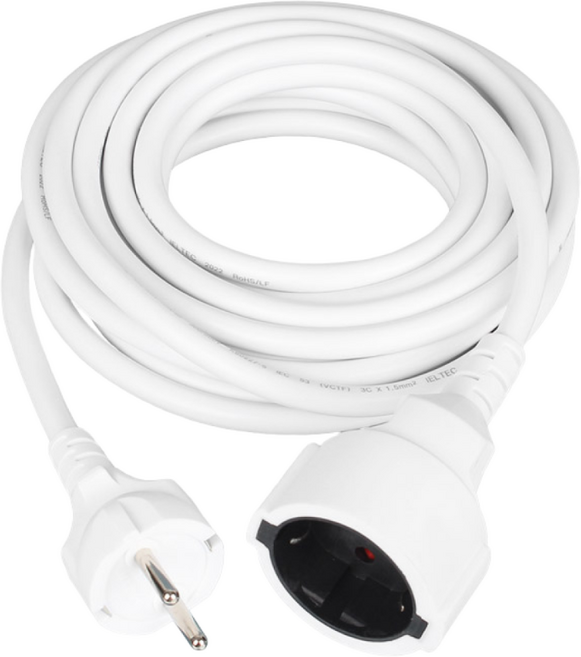 국산 접지 캠핑 1구 코드 연장선 16A 멀티탭, 1개, 화이트, 15m