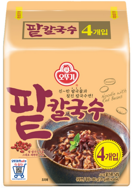 오뚜기 팥칼국수, 120g, 4개