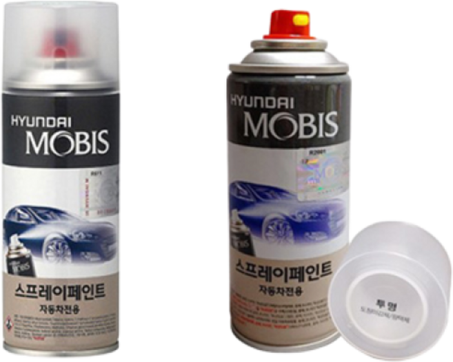 순정품 현대 포터 YAW 크리미화이트 스프레이 + 투명스프레이 자동차 도색 차량용 카페인트, YAW스프레이+투명스프레이(모비스), 1개