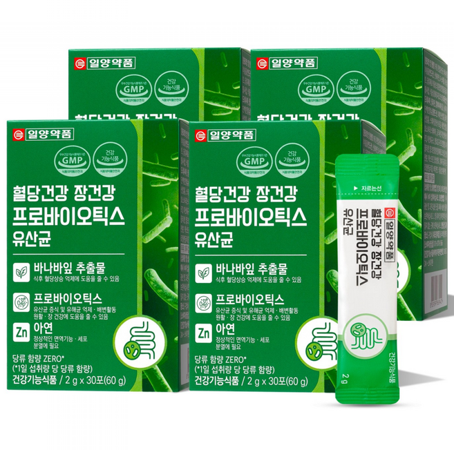 일양약품 혈당건강 장건강 프로바이오틱스 유산균, 4개, 60g