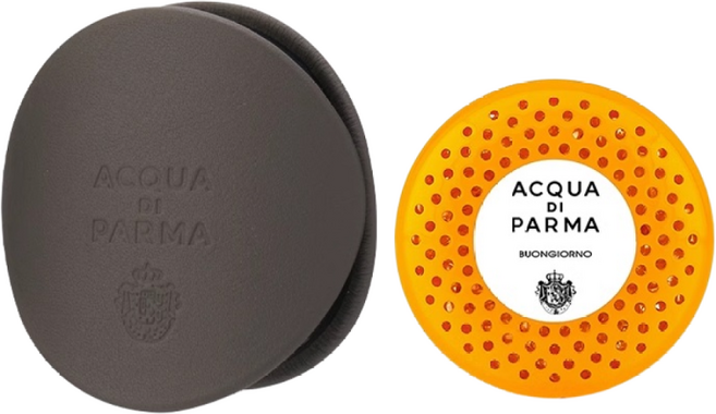 아쿠아 디 파르마 차량용 방향제 브라운케이스 디퓨저세트 (케이스+카트리지+쇼핑백) 본조르노 루체디콜로니아 미르토디파나레아 피코디아말피 아란치아디카프리 라카사술라고, 루체 디 콜로니아, 1세트