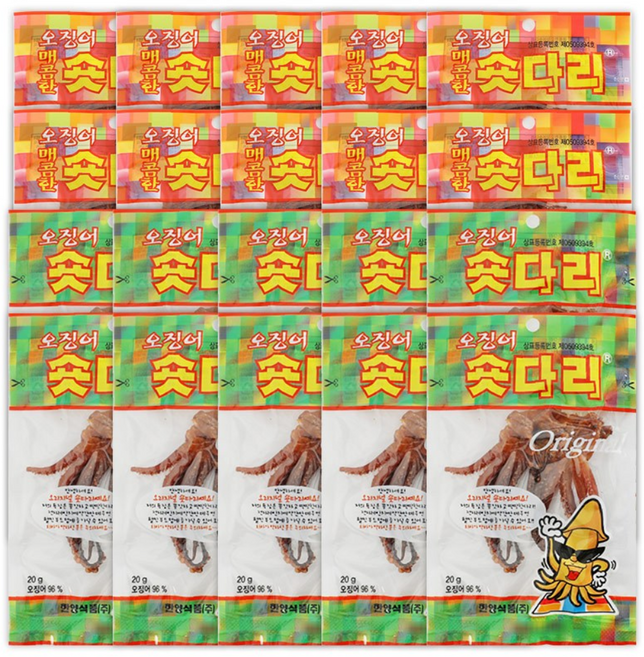 한양식품 오징어숏다리 10봉+매콤한숏다리 10봉, 20개