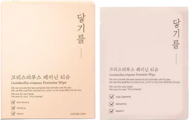 닿기를 크리스파투스 페미닌 티슈 여성 질유산균 청결티슈(20p), 1개, 110ml