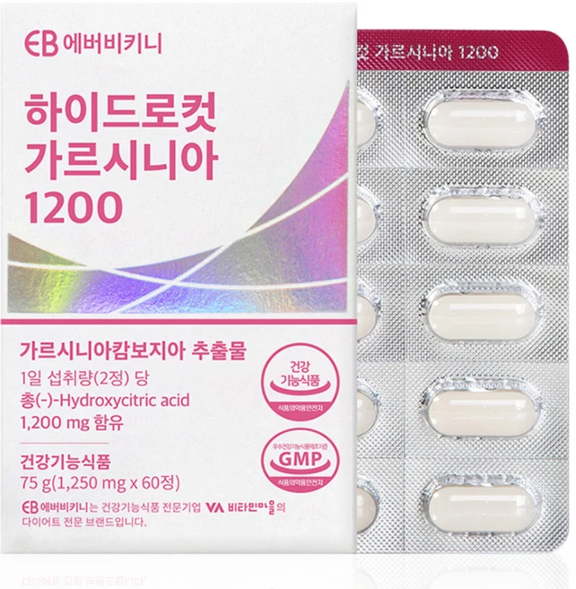 에버비키니 하이드로컷 가르시니아 1200, 60정, 1개 - 쿠팡