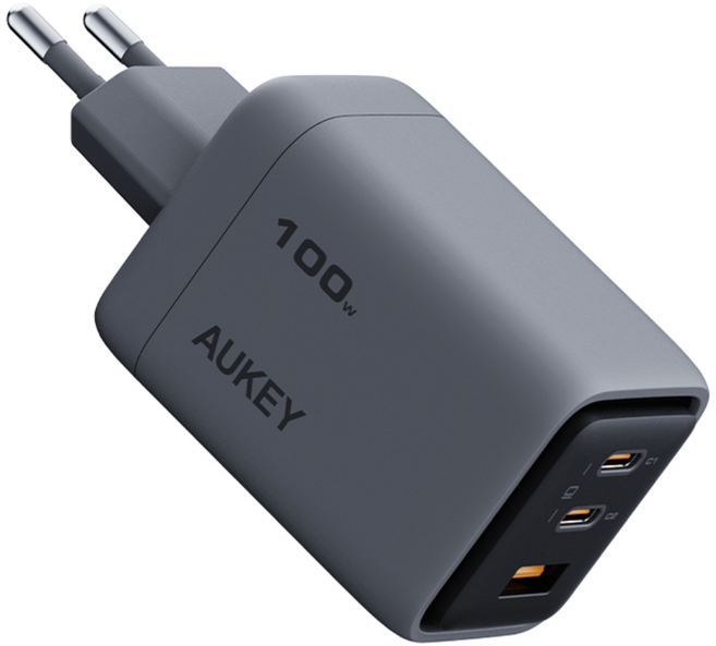아오키 AUKEY 100W 초고속 멀티 충전기 COMET MIX3 3포트 PA-C5, 1개, 그레이