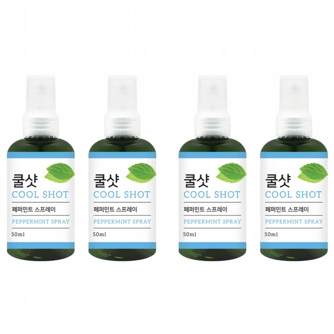 더허브샵 쿨샷 페퍼민트 스프레이, 50ml, 4개 - 쿠팡