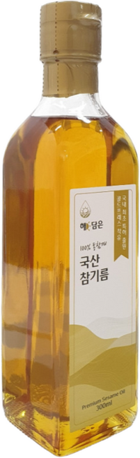 해담은 100% 국산 참기름 저온압착 저온착유, 300ml, 1개