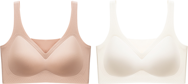 여성용 일체패드 탈착가능 볼륨업 노와이어 심리스 브라 2p