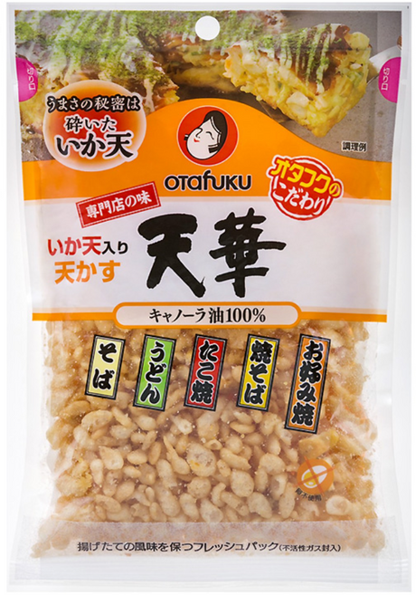 오타후쿠 이카텐 텐까스 오징어맛 우동 후레이크, 1개, 50g