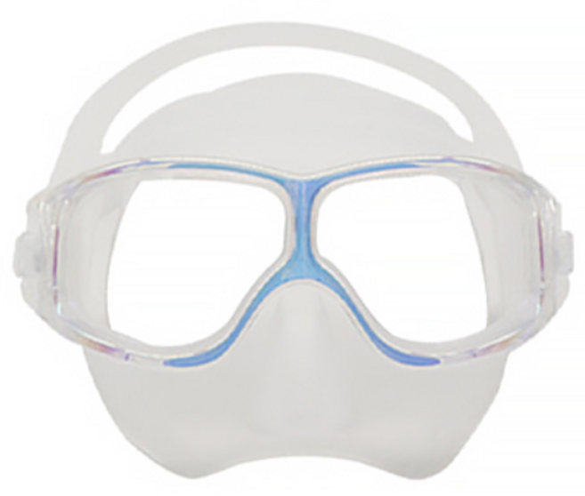 [DEEPLY] 디플리 레브 마스크 오로라 스노클링 프리다이빙 스쿠버 물놀이 물안경, 기본 케이스, 화이트+오로라