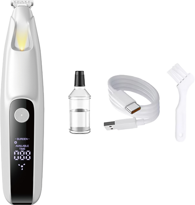 수린펫 저소음 애견 클리퍼 강아지 고양이 발바닥 바리깡 LED, 1개, 화이트