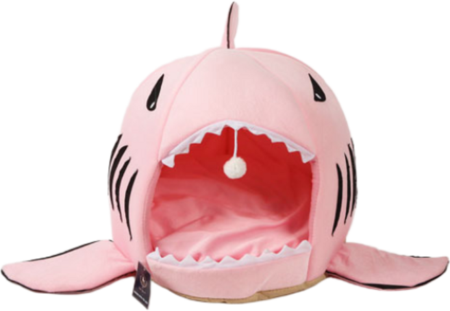 딩동펫 반려동물용 아기상어 쿠션하우스, 핑크, 1개