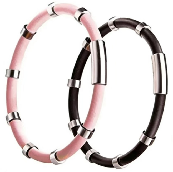 정전기 방지 팔찌 전신조절 정전기 제거 커플룩 24시간 착용 방수 가능, 1개, 블랙+핑크