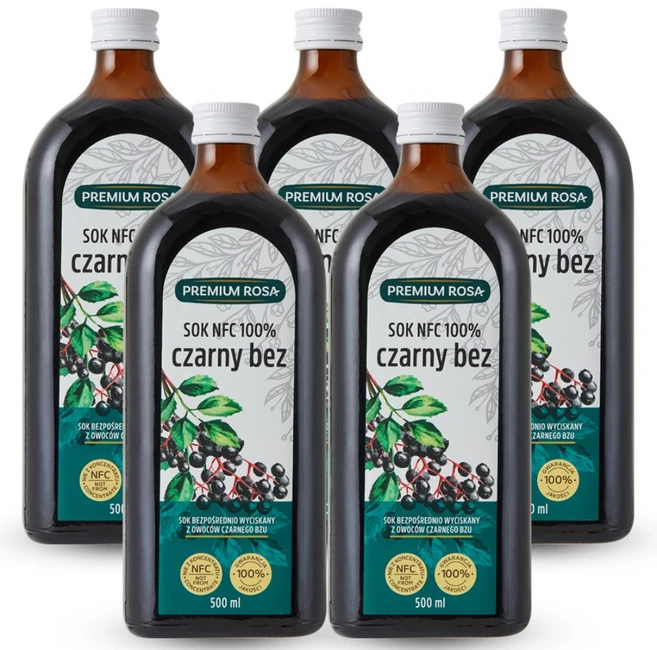 프리미엄로사 삼부커스 엘더베리 원액 100% NFC 착즙 주스 즙, 500ml, 5개 - 쿠팡