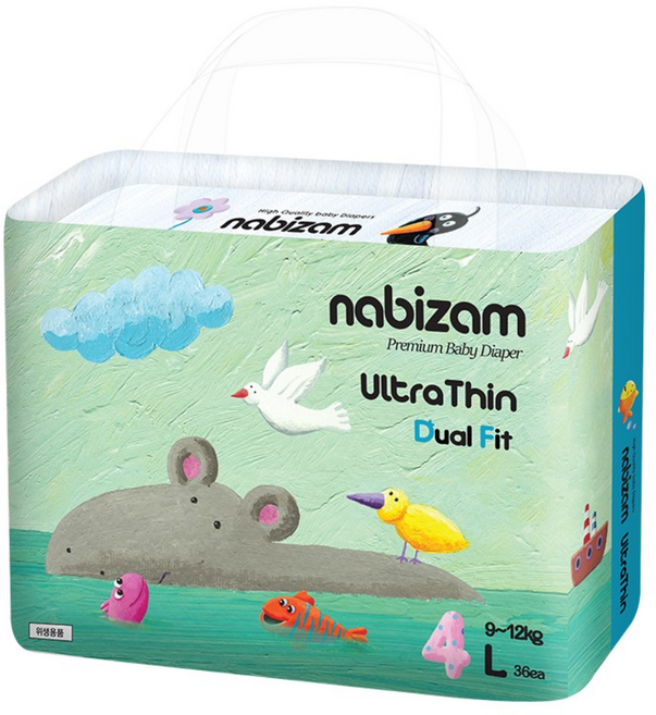 나비잠 기저귀 울트라씬 듀얼핏 밴드 1팩, 대형(L), 36매