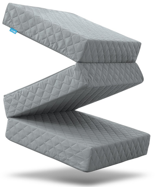 블루몽 3단 접이식 매트리스 국내생산 탄탄한 토퍼 생활방수, 그레이, 7cm, 멀티싱글(MS) 75x200cm