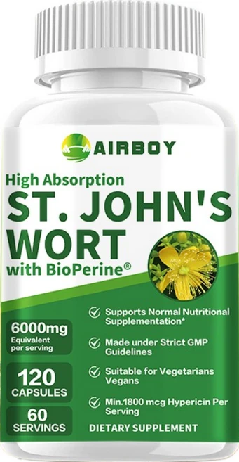 120개 세인트 존스 워트 - 0.3% 히페리신 - 스트레스 불안 및 우울증 완화, 1개, 60정 - 쿠팡