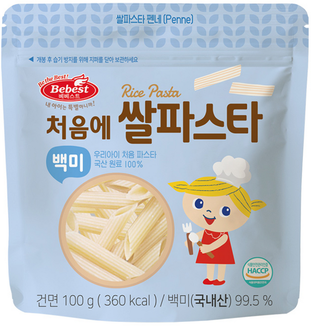 베베스트 처음에 쌀파스타 백미, 100g, 3개