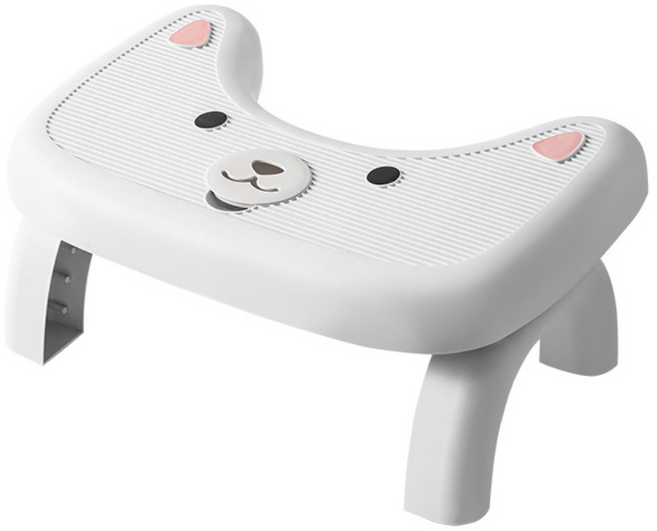 YF 화장실 논슬립 접이식 발받침 고양이 귀요미 변기 발 받침대 변기 발판 사무실 발 받침대 키높이 발판 쾌변 도우미 유아 변기 발받침대, 1개, 화이트