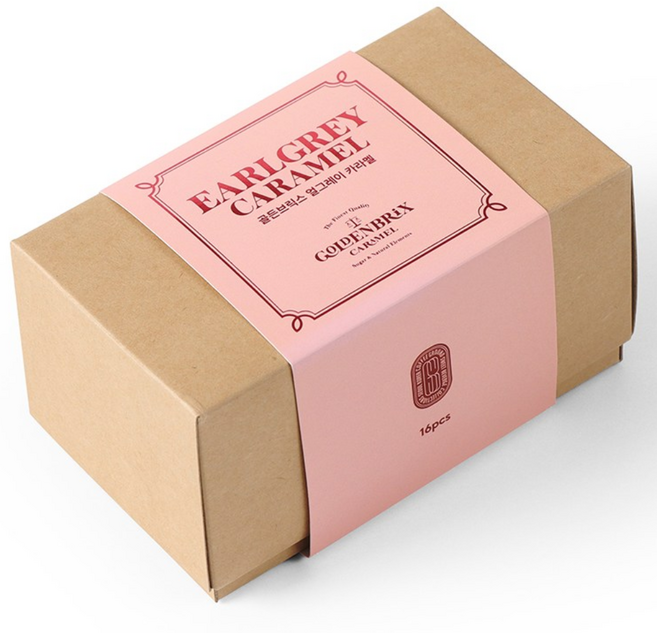 골든브릭스 고급 디저트 프리미엄 수제 카라멜 얼그레이 16p 1박스, 8g