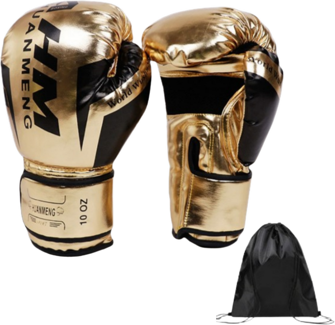 올끌레어 복싱글러브 고급 권투 장갑 양손세트, 골드(가방포함), 1개