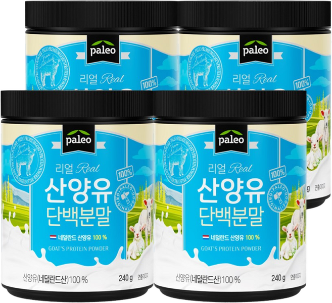 팔레오 리얼 산양유단백분말, 4개, 240g