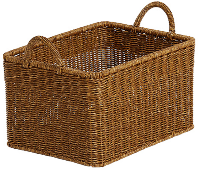 하우스레시피 PP라탄 Ver 2 베이직 손잡이 바스켓, 브라운, 1개
