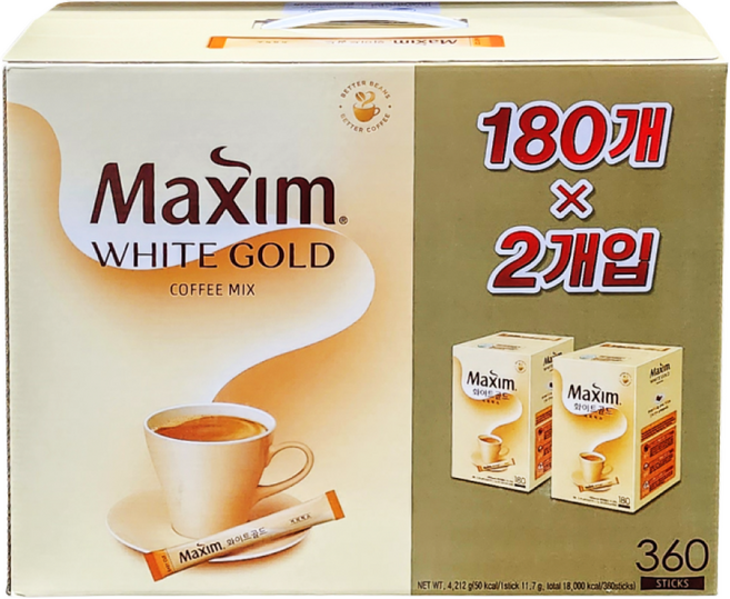 맥심 화이트골드 커피믹스, 11.7g, 180개입, 2개