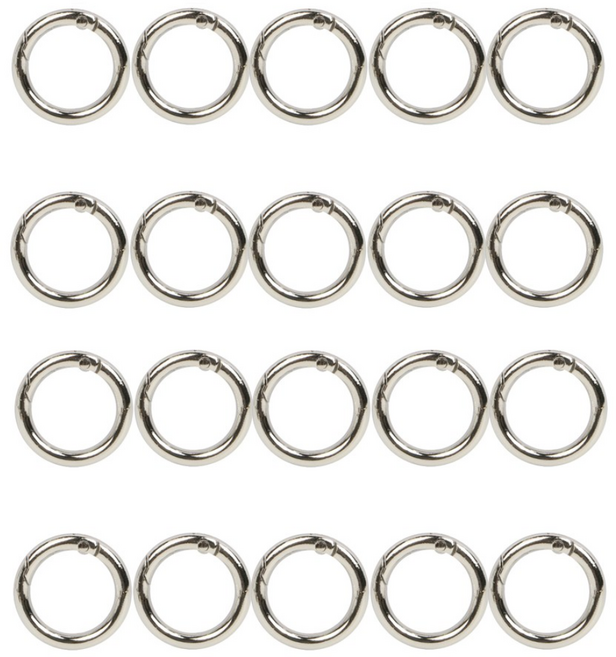 오픈형오링 열쇠고리 키링, 내경13mm, 20개, 실버