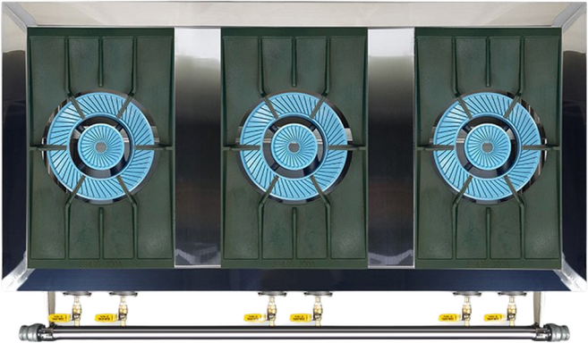 오즈테크 업소용 가스렌지 일반상판 1200렌지 23화구 2.5세대 세라믹 간택기 간데기, LNG, 높은/0.8t