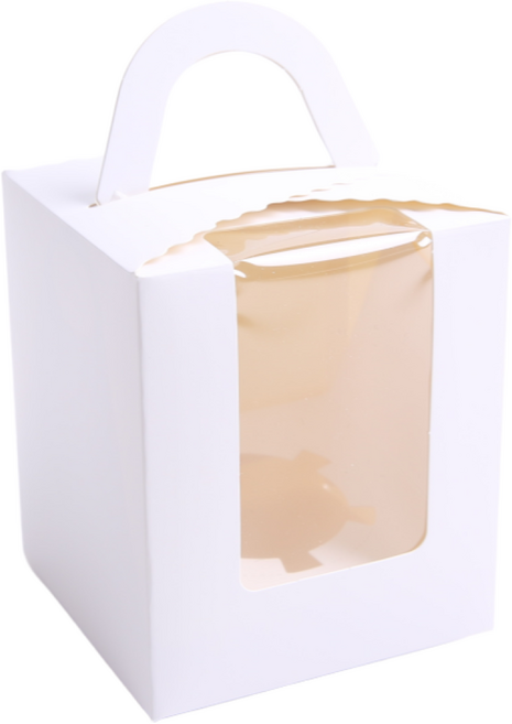 방구석상인 손잡이 머핀상자 컵케익 포장, 1구 화이트, 20개