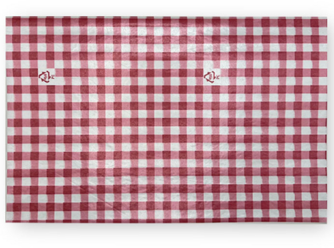 코팅 쟁반지 유산지 체크 레드 350mm x250mm 500매, 1세트, 500개