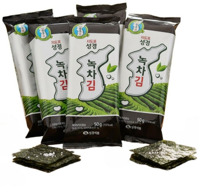 지도표 성경 녹차조각김 50g x 5개