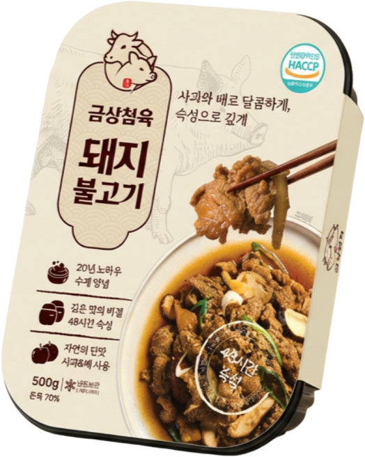 돼지불고기 금상첨육 수제 과일양념 간장불고기 500g 밥반찬 캠핑 밀키트, 2개