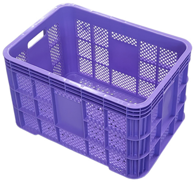 플라스틱 농산물상자 사각상자 운반상자 이사박스 과일박스 바구니, 1개, 디지털 라벤더