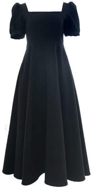 Haengbuk 뮤즈라 반팔롱원피스/롱원피스/햅번 블랙 원피스/여성의류/간편한/세련된/데일리