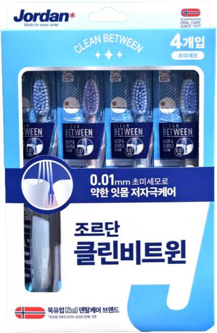 조르단 검프로텍터 초미세모 칫솔 4입, 4개입, 1개