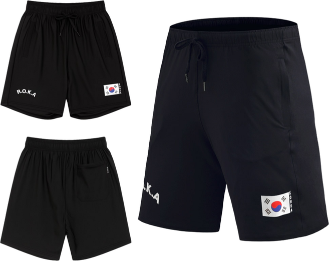 유니미스 로카 태극기 스판 쿨론 여름 반바지