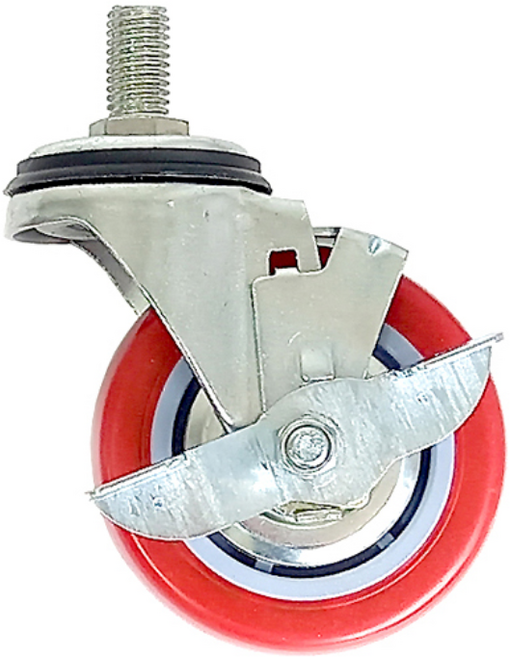 우레탄 100mm (4) 볼트 회전 브레이크 바퀴 운반구 수레 핸드카트 운반 카트 구르마 대차 끌차