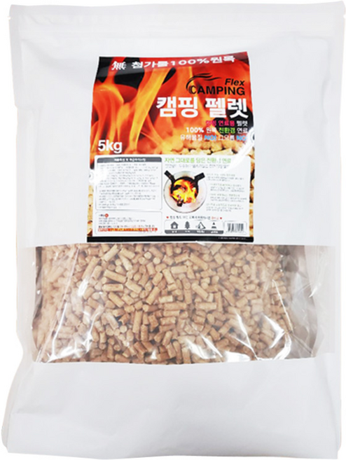 (사은품증정) (캠핑플렉스) 펠렛 캠핑펠렛 우드스토브펠릿 불멍 소포장 대용량 5kg 10kg 20kg 캠핑난로 캠핑연료 우드펠렛 난로 목재 연료 화목연료 화늬펠렛, 펠렛 5kg