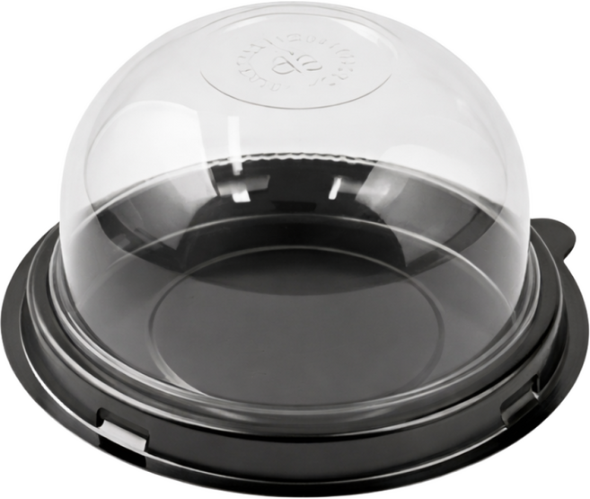 고이담100P 세트 투명 사각 화과자 월병 떡 두쫀쿠 포장 용기 PET 케이스, 100개, 원형 소형 블랙