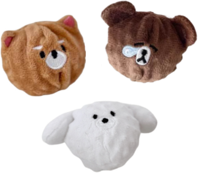 네고지오 애완견 미니공 3종 세트, 3개, 혼합색상