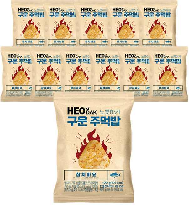 허닭 노릇하게 구운 주먹밥 참치마요, 12개, 100g